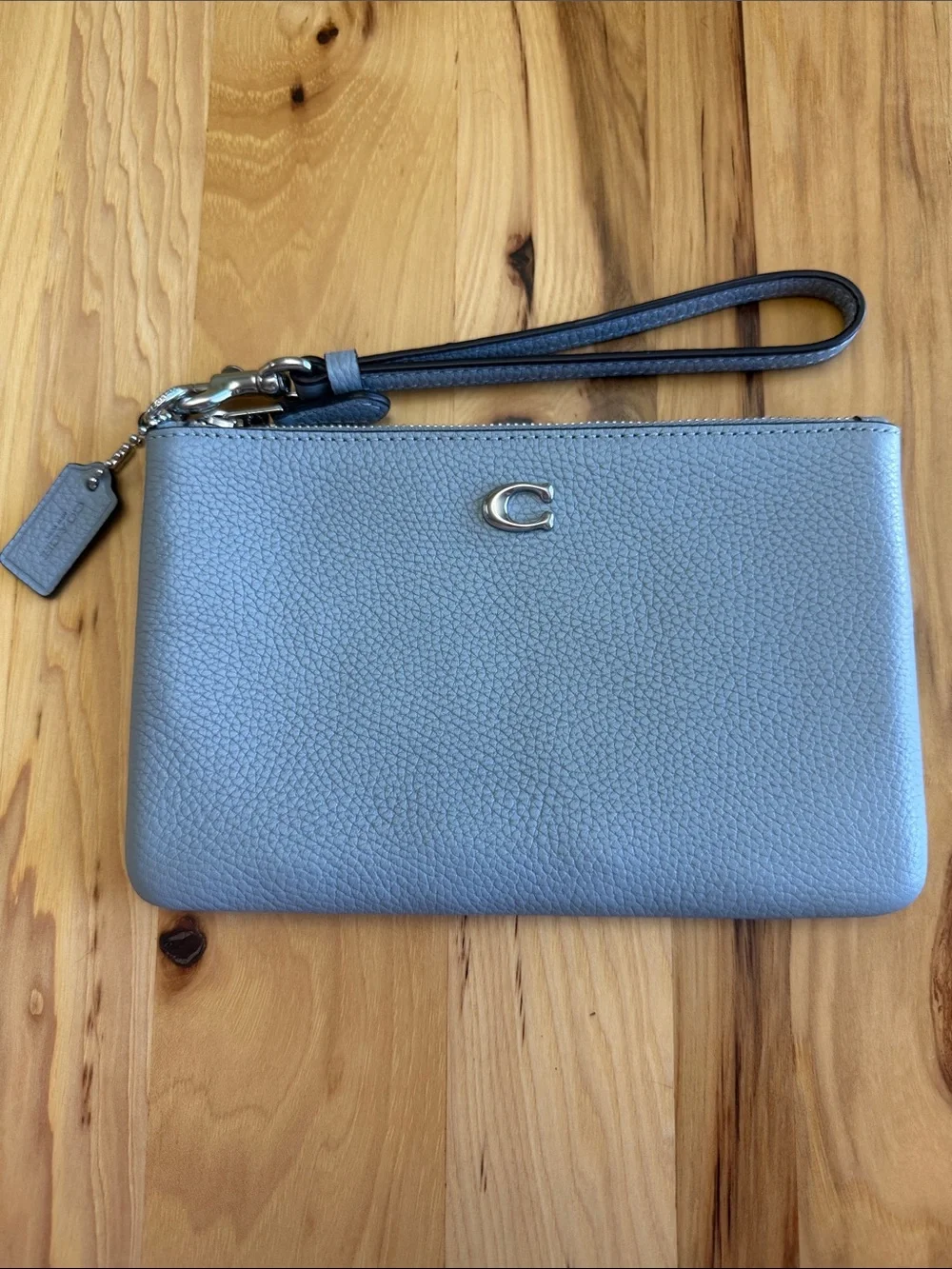 Coach Essential Small Wristlet in Grey Blue